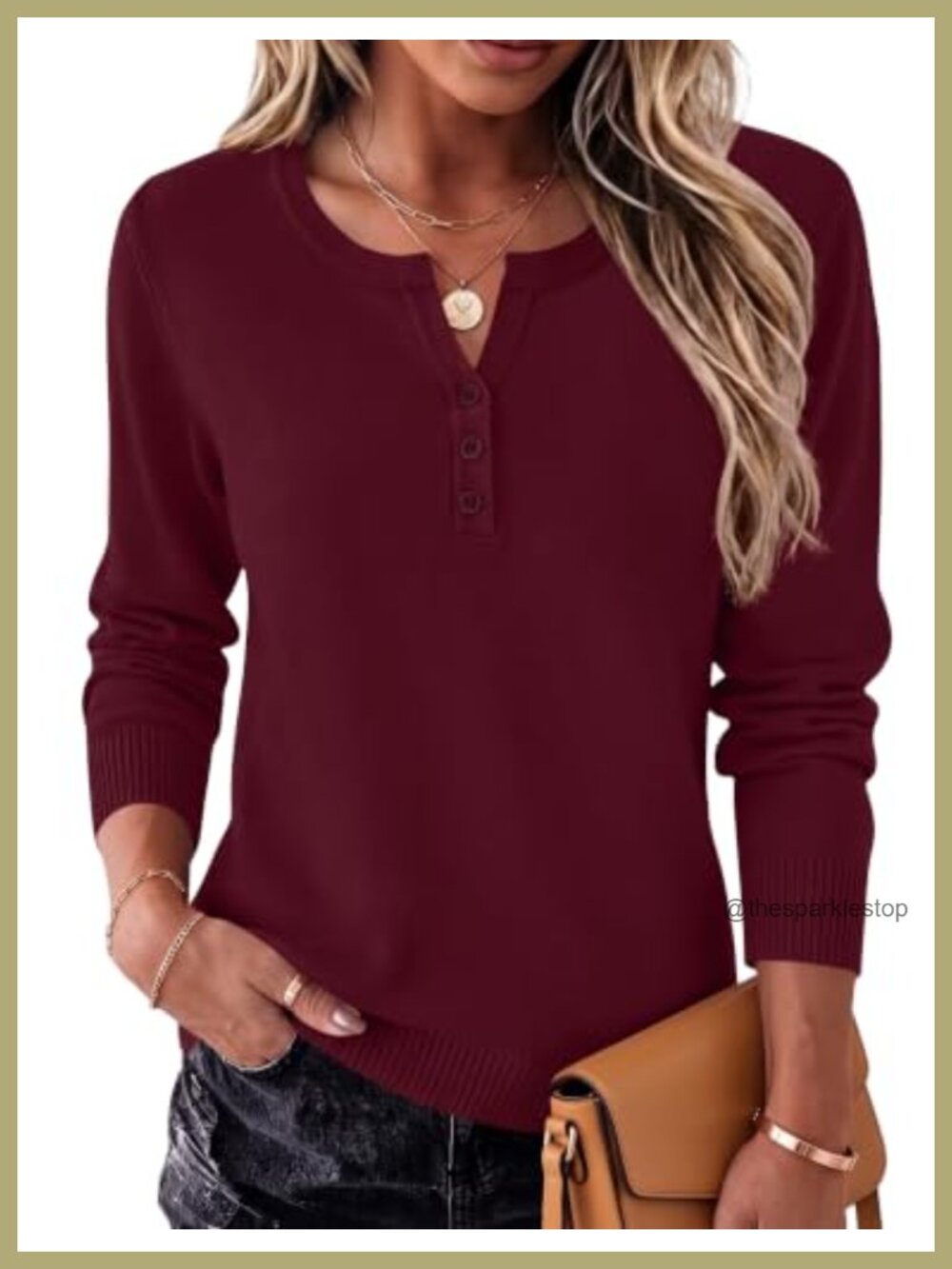 Women's Long Sleeve V Neck Wool Blend Pullover Sweater Hip Length